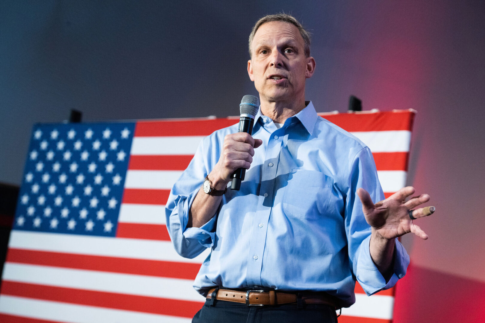 Pennsylvania Rep. Scott Perry speaks during a campaign rally for Dave McCormick, Republican U.S. Senate candidate, at Beerded Goat Brewery in Harrisburg, Pa., on  April 25, 2024. 