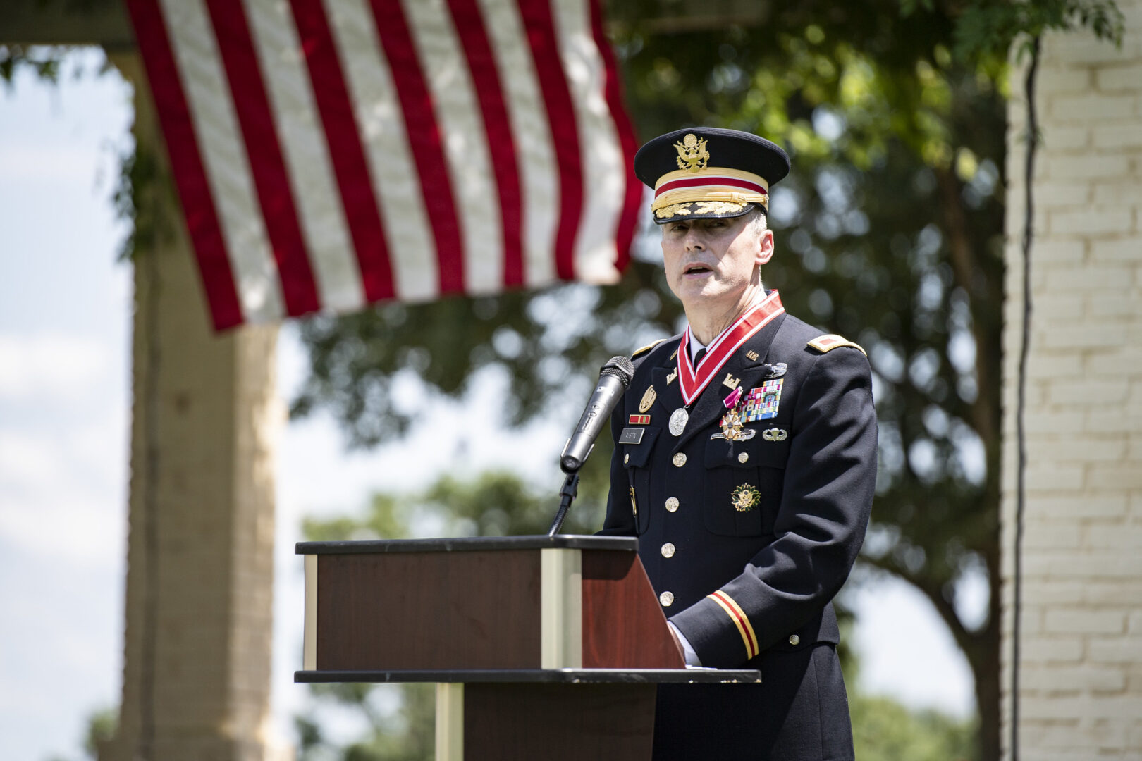 Austin speaks at his retirement ceremony  from Arlington National Cemetery on July 21, 2023.