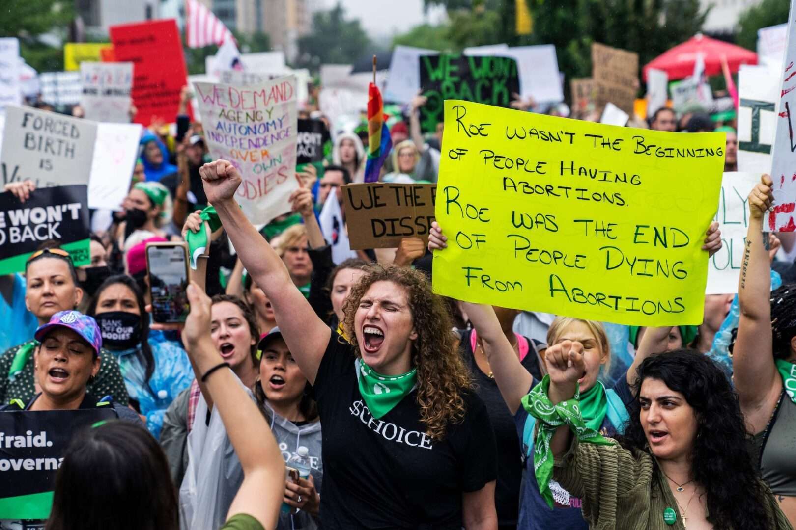 Demonstrators march to the White House to call on the Biden administration to protect abortion rights on July 9, 2022.