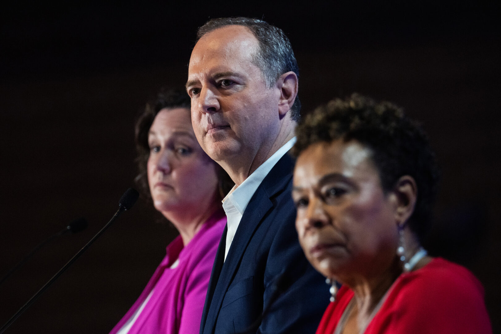 In a primary featuring, from left, Democratic Reps. Katie Porter, Adam B. Schiff and Barbara Lee, only Schiff made it to the November ballot.