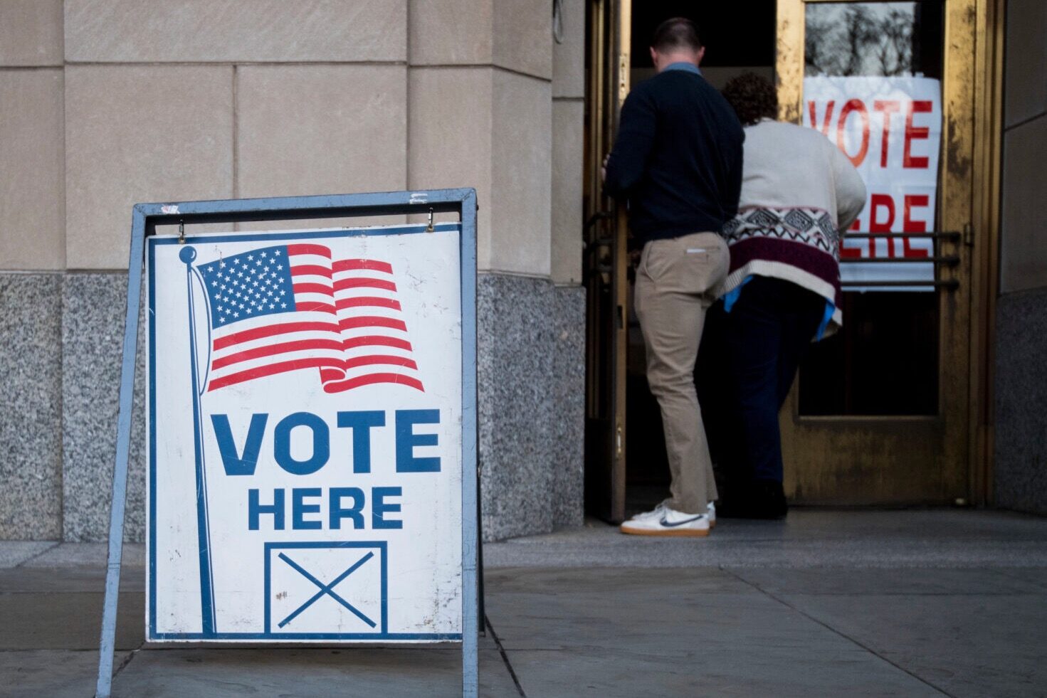 Voters enter the polling station at the Jefferson County Courthouse in Birmingham, Ala., on Dec. 12, 2017.