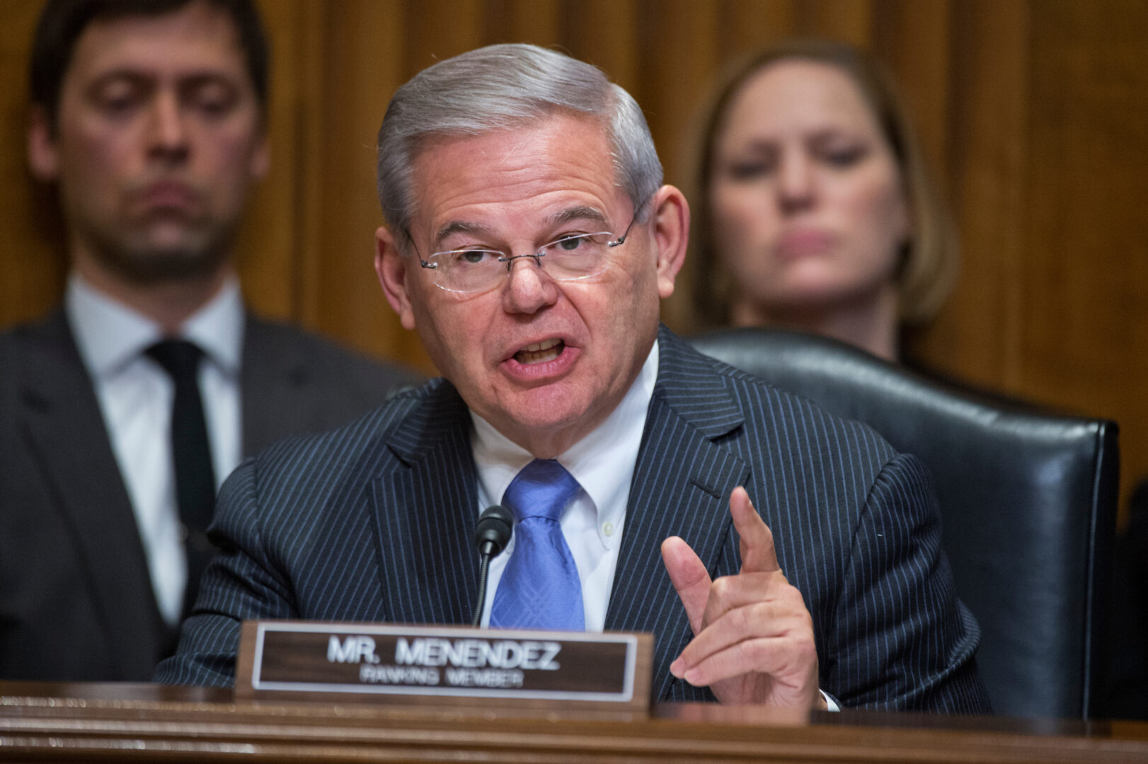 Former Sen. Bob Menendez attends a Senate Foreign Relations subcommittee hearing in 2015 on the impact of U.S. policy changes on human rights and Democracy in Cuba.