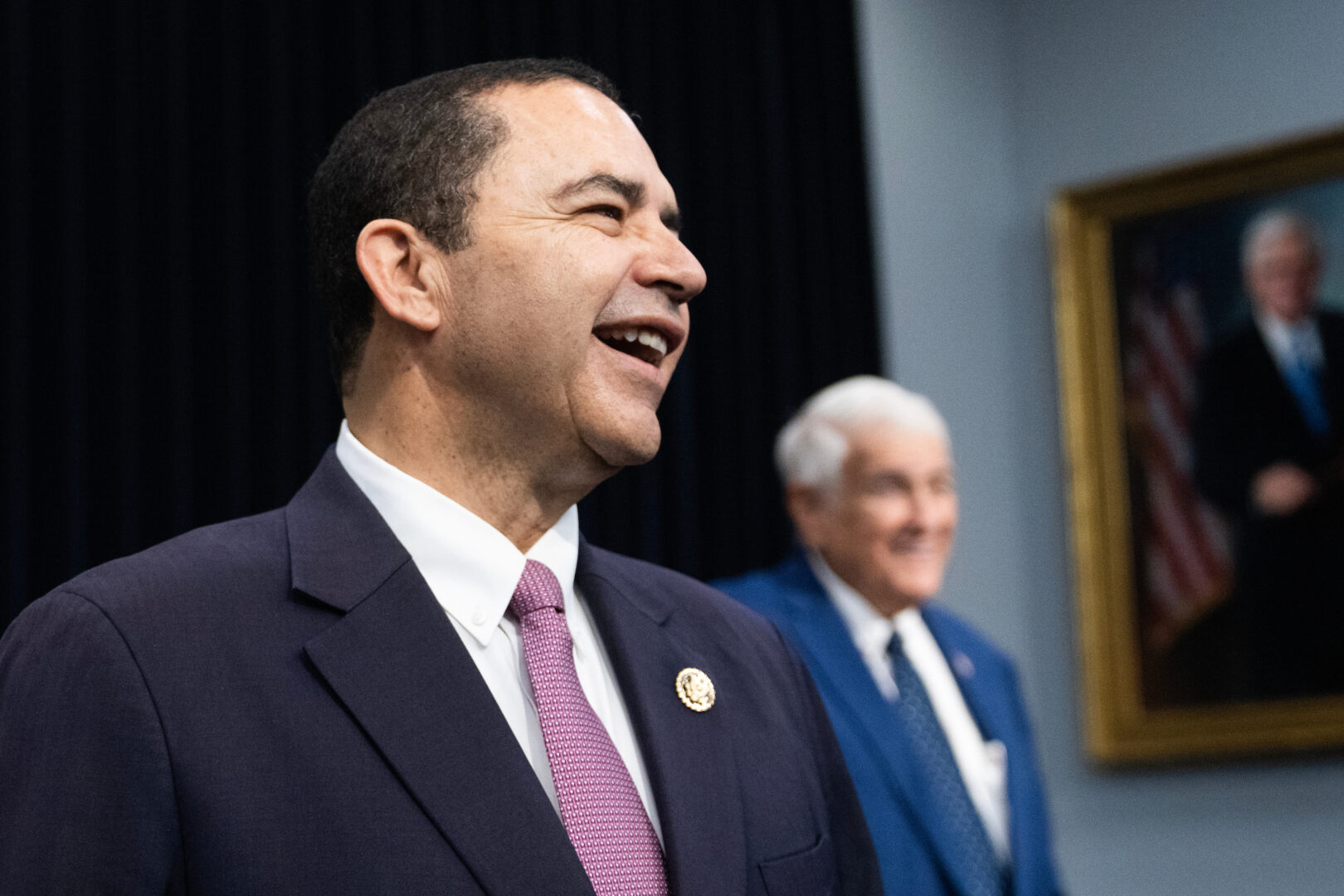 Reps. Henry Cuellar, D-Texas, left, and John Carter, R-Texas, arrive for a House subcommittee hearing last month. 