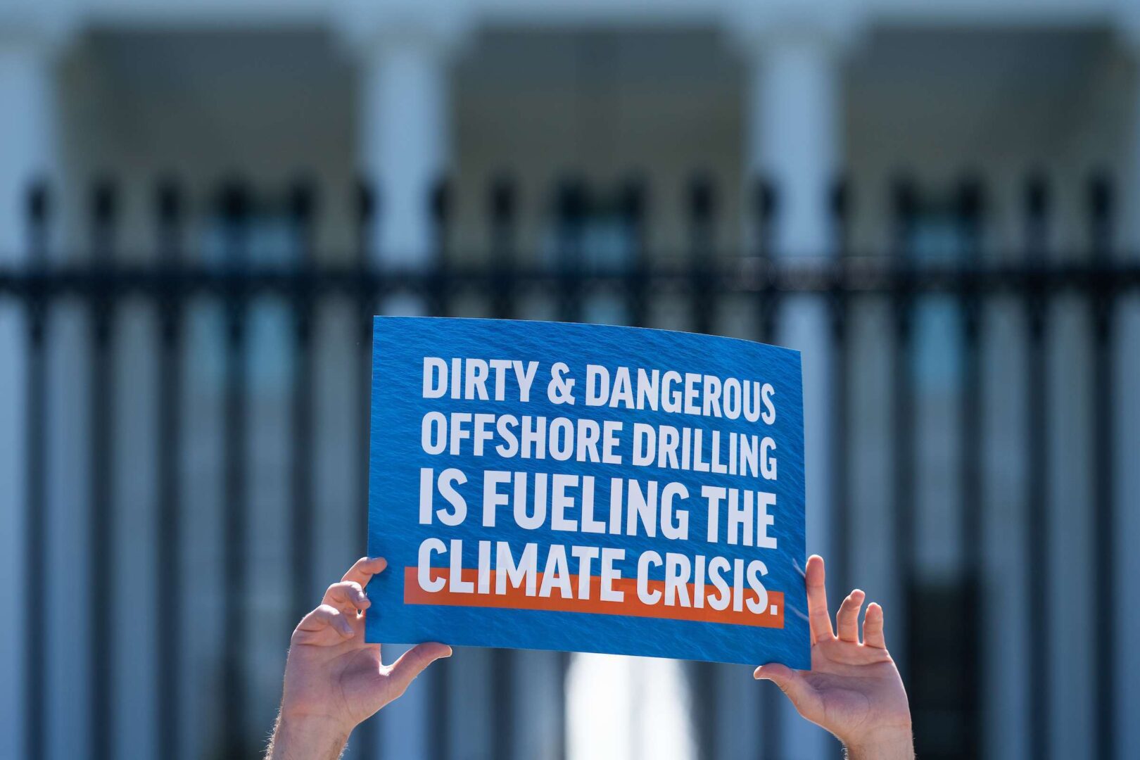 Environmental activists rallied in front of the White House to mark the close of the 90-day public comment period on the Department of Interior’s proposed Five Year Plan for offshore oil and gas drilling on Thursday.