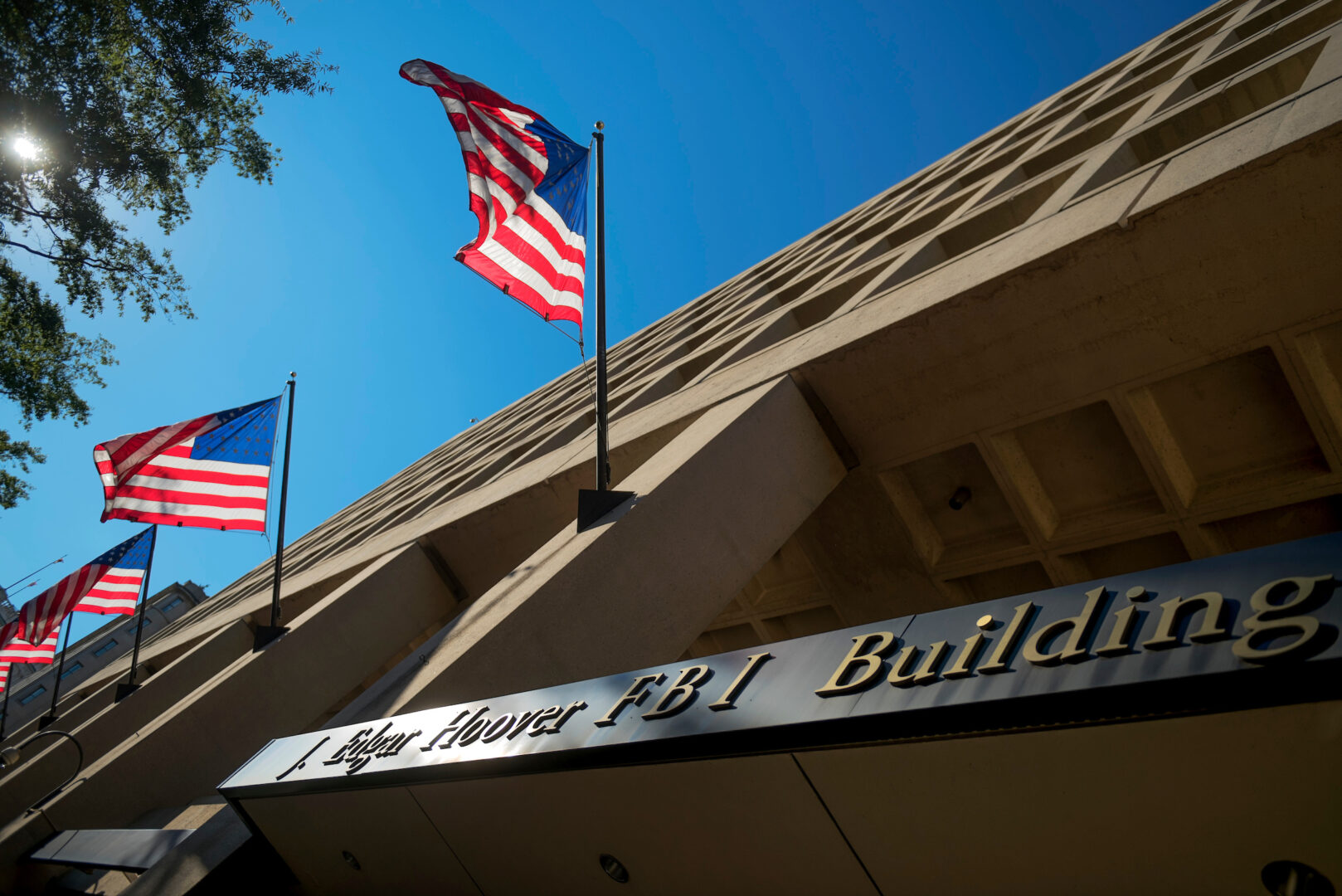 The front of the J. Edgar Hoover FBI Building on Pennsylvania Avenue Northwest in Washington. 