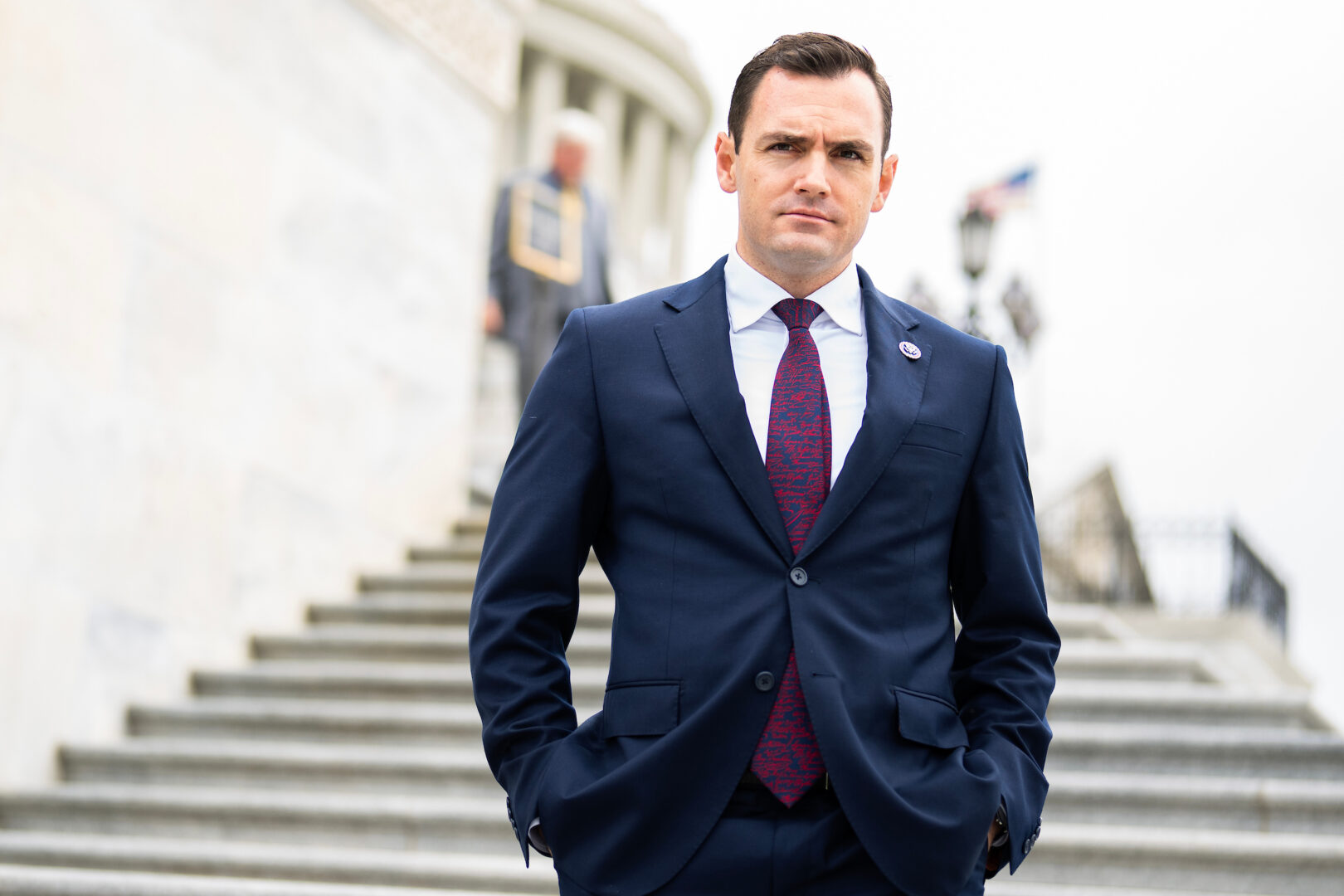 Rep. Mike Gallagher, R-Wis., is seen outside the Capitol after a House vote last year. 