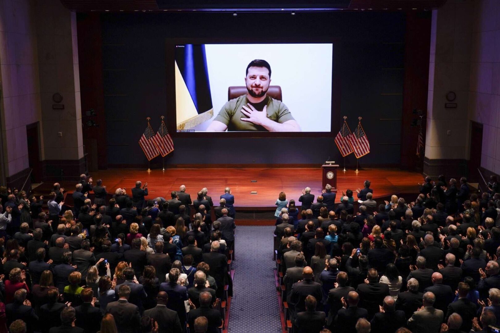 Ukrainian President Volodymyr Zelenskyy previously addressed Congress remotely in March.