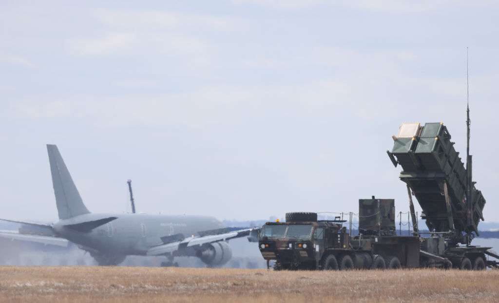 A U.S. Patriot antimissile system points east from Rzeszów–Jasionka Airport in Poland last month.