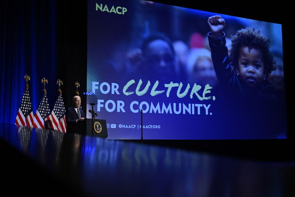 President Joe Biden speaks at the National Museum of African American History and Culture in Washington on Friday.