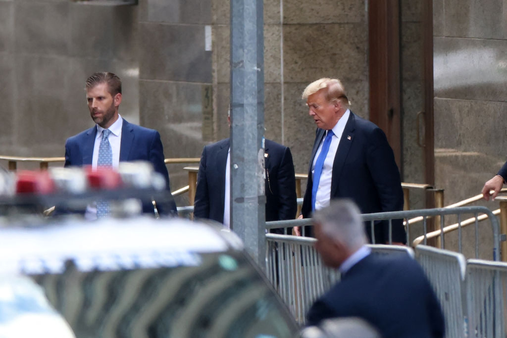 Trump leaves Manhattan Criminal Court after he was convicted Thursday on 34 felony charges of falsifying business records.
