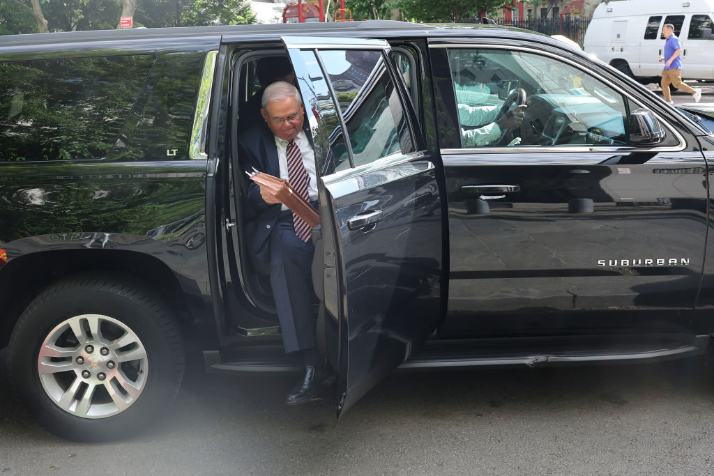 Sen. Bob Menendez, D-N.J., arrives for trial last month in New York City. 