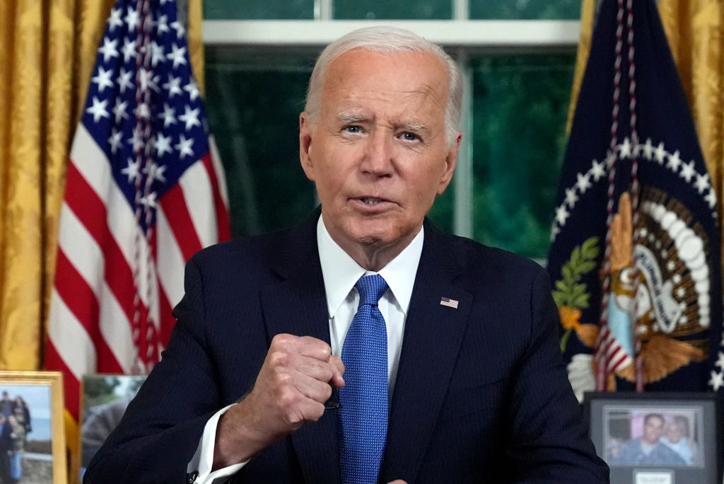 President Joe Biden delivers an address Wednesday from the Oval Office of the White House about his decision to not seek reelection. 