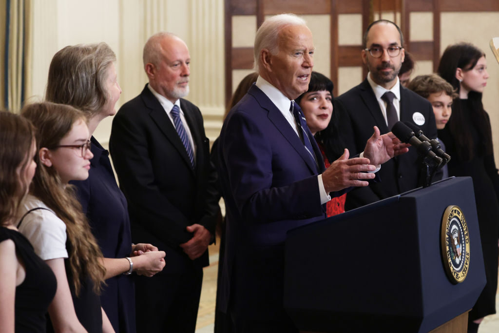 President Joe Biden, joined at the White House on Thursday by relatives of prisoners freed by Russia, delivers remarks on the release of Wall Street Journal reporter Evan Gershkovich and former U.S. Marine Paul Whelan from Russian captivity. 