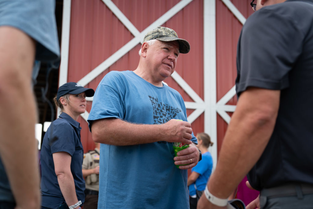 Minnesota Gov. Tim Walz at the Farmfest agricultural forum in April 2023 in Morgan, Minn. 