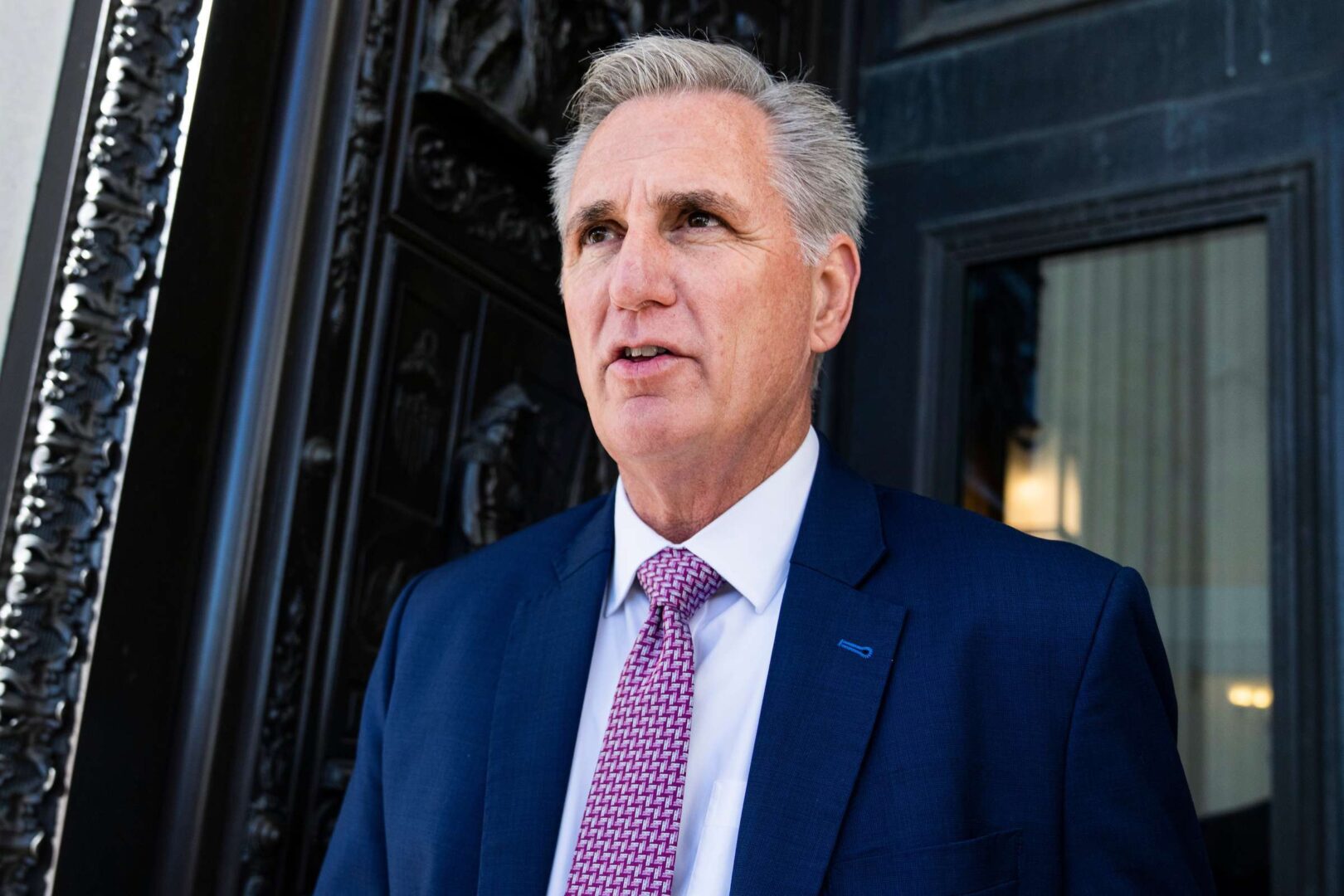 House Minority Leader Kevin McCarthy, R-Calif., on the House steps of the Capitol in September.