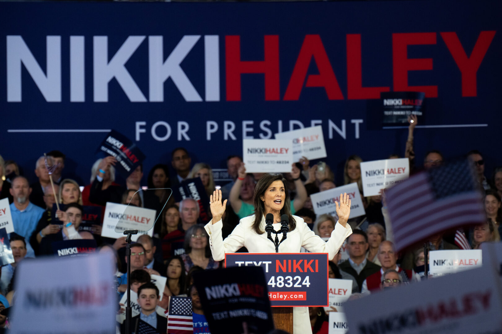 Former U.N. Ambassador Nikki Haley announces she is running for president in Charleston, S.C., on  Feb. 15, 2023.