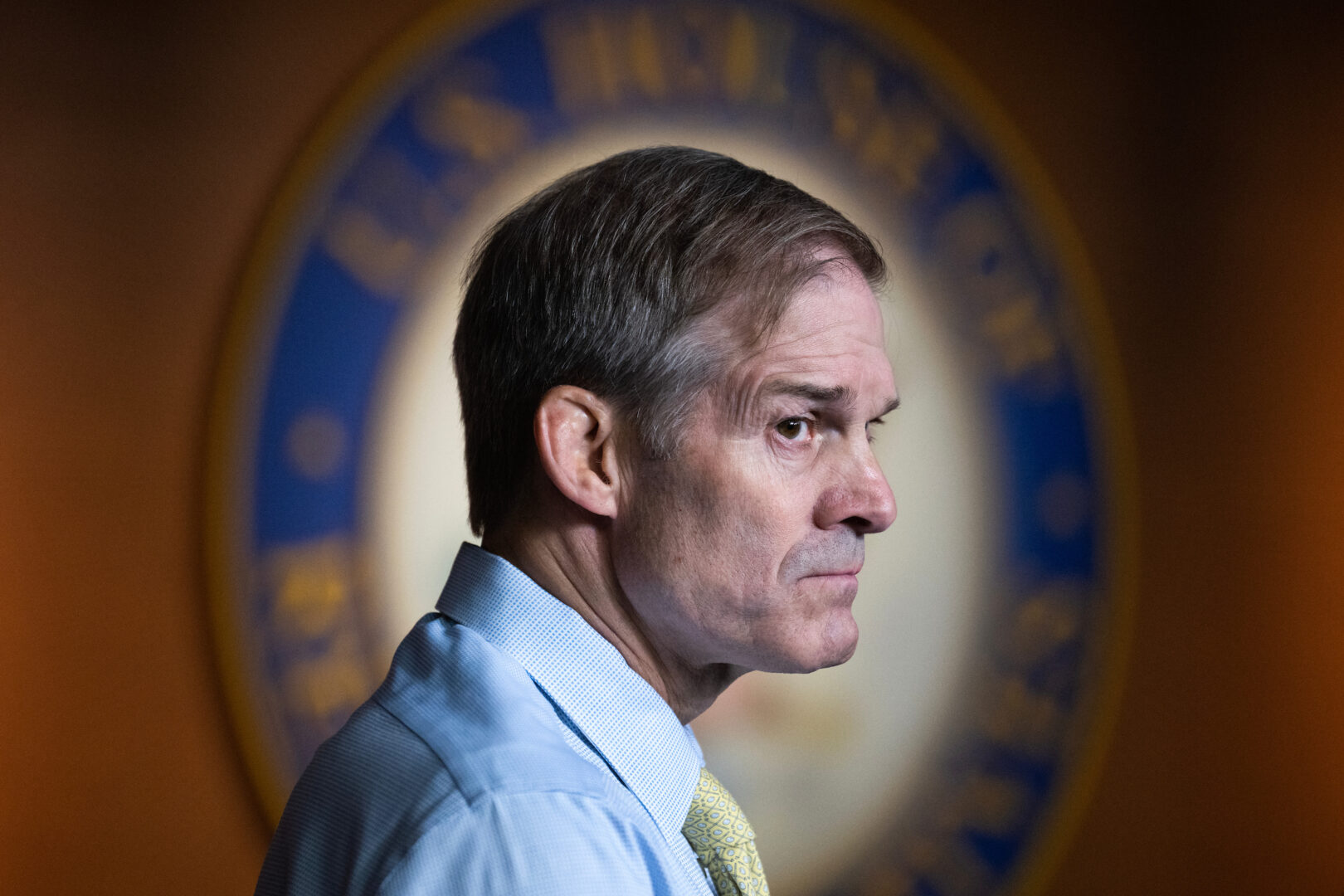 House Judiciary Chairman Jim Jordan, R-Ohio, attends a news conference in the Capitol Visitor Center after a meeting of the House Republican Conference last month. 