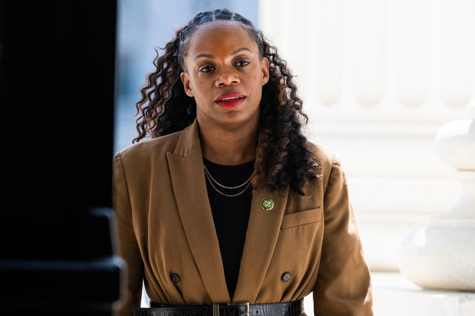 Rep. Summer Lee, D-Pa., arrives at the Capitol for votes on May 18, 2023. 