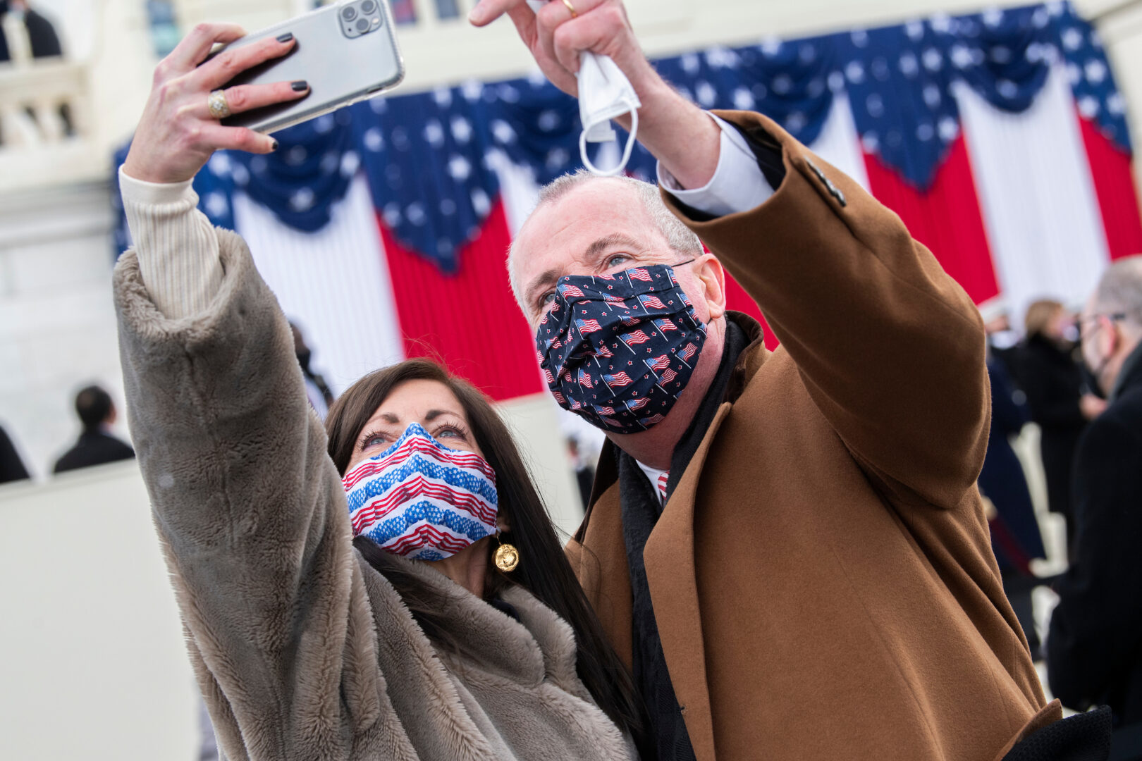 New Jersey Gov. Phil Murphy and his wife Tammy, attend the inauguration before Joe Biden was sworn in on Jan. 20, 2021. 