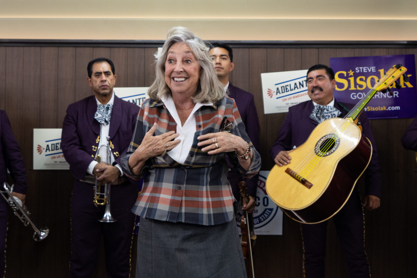 Redistricting this year removed some safe Democratic terrain from the district of Nevada Democratic Rep. Dina Titus, who is pictured at an Oct. 22 rally in east Las Vegas.