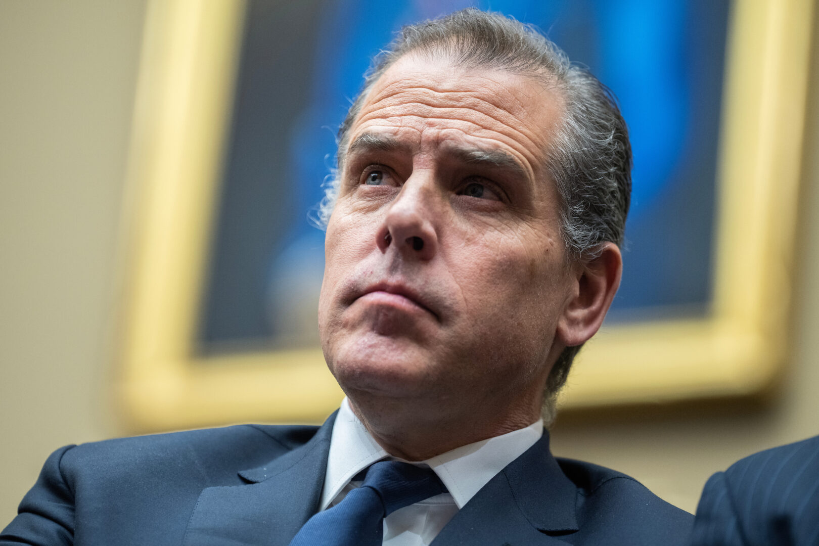 Hunter Biden at the House Oversight and Accountability Committee meeting Wednesday on whether to hold him in contempt of Congress. He sat in the audience for about 20 minutes.