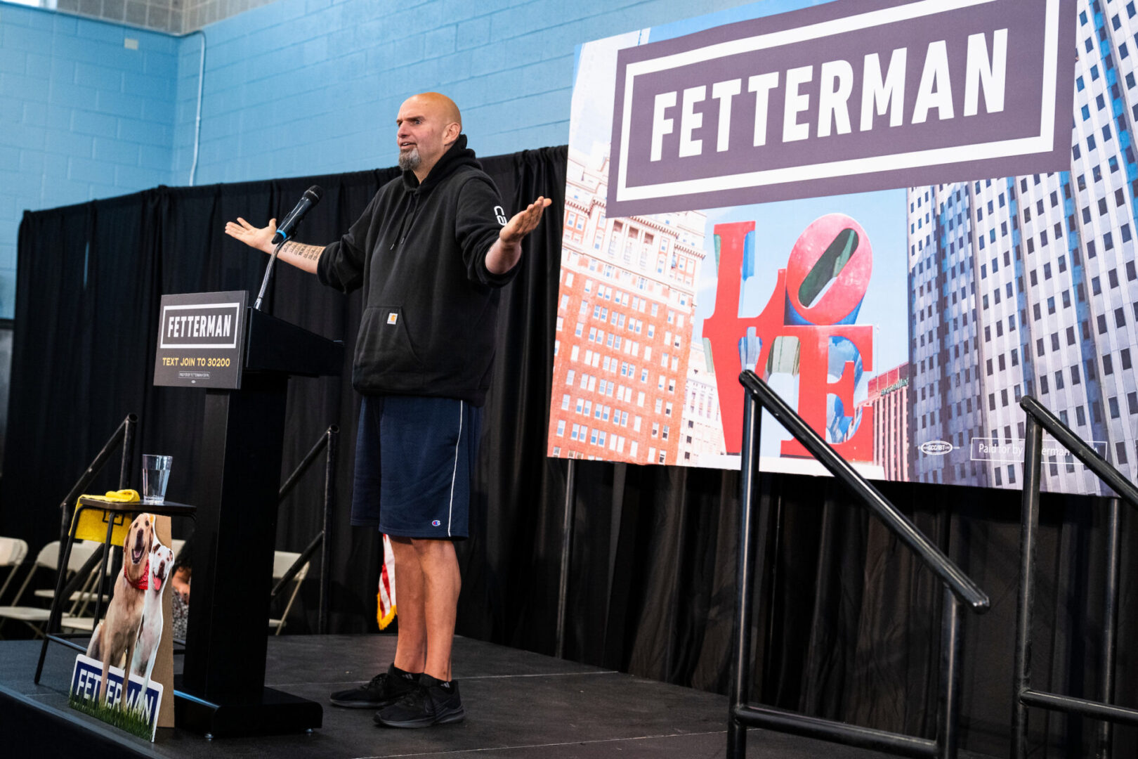 Shown campaigning on Sept. 24 in Philadelphia, Democratic Sen.-elect John Fetterman outpolled his opponent among younger voters by 42 percentage points, according to one exit poll.