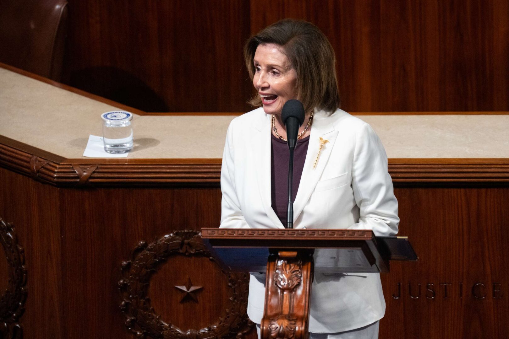 Speaker Nancy Pelosi announces she is stepping down from her leadership position on the House floor of the Capitol on Nov. 17, 2022.  