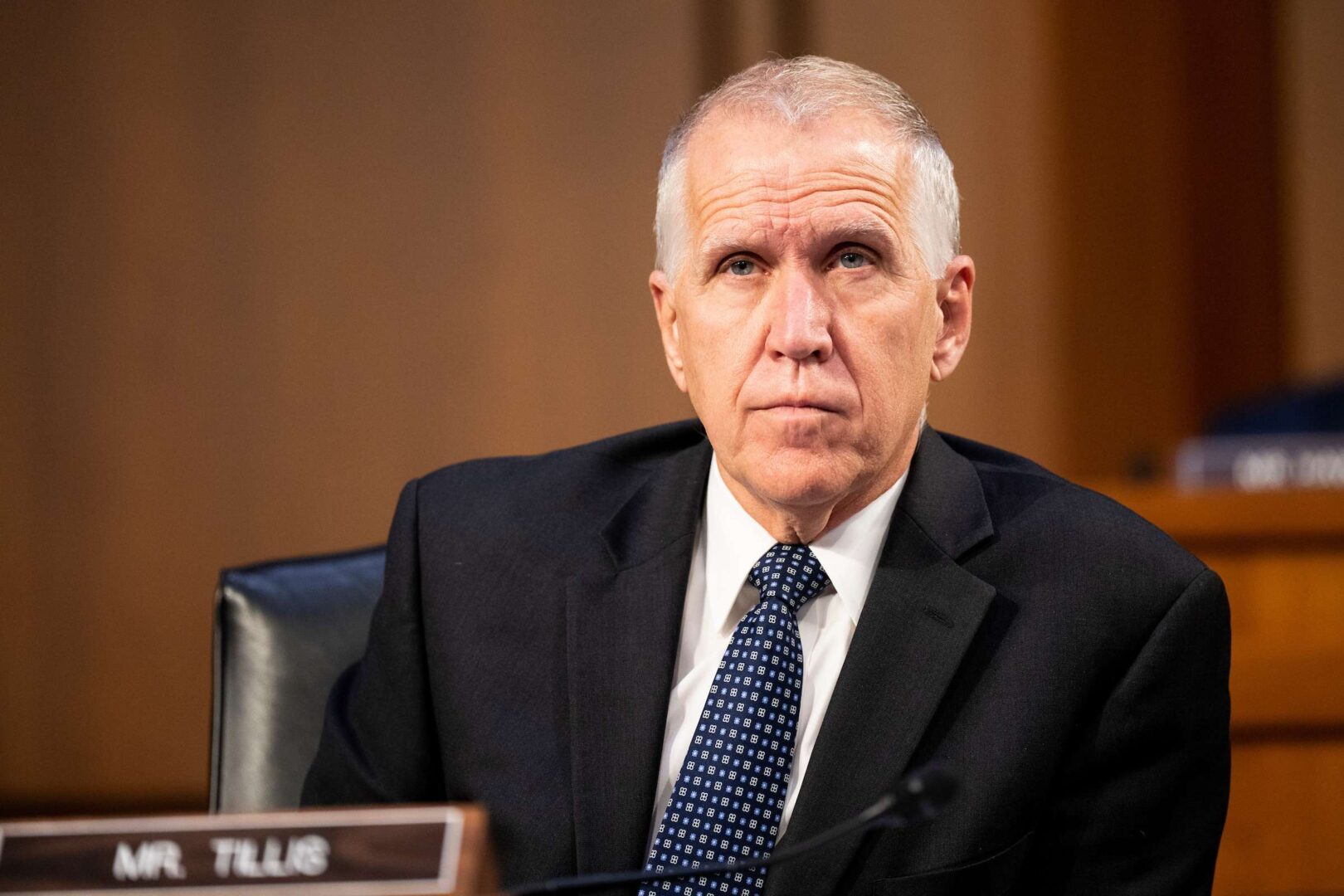 Sen. Thom Tillis, R-N.C., at a hearing in March. 