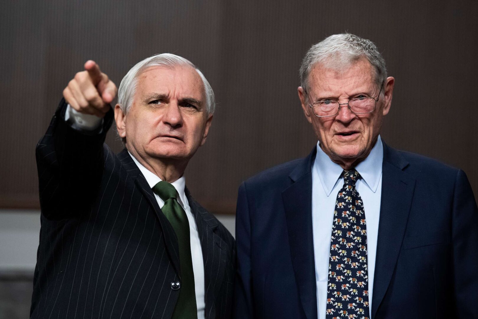 Senate Armed Services Chairman Jack Reed, D-R.I., left, and ranking member Sen. James M. Inhofe, R-Okla., unveiled their revised NDAA bill with dozens of amendments included. 