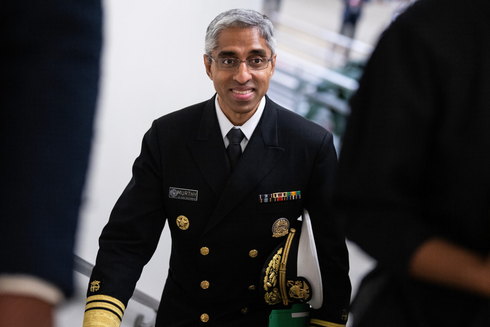 Surgeon General Vivek Murthy is seen in the Capitol on Jan. 23. 