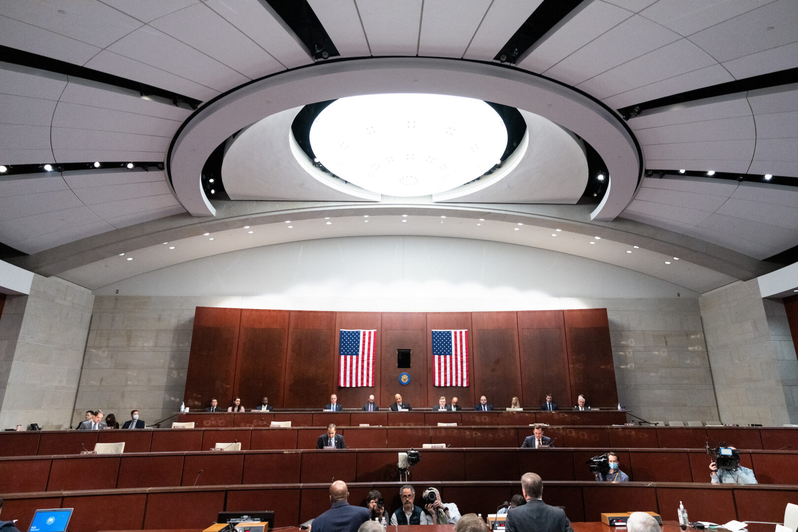 The House Intelligence Counterterrorism, Counterintelligence and Counterproliferation Subcommittee conducts a hearing titled “Unidentified Aerial Phenomena” in the Capitol on May 17, 2022.