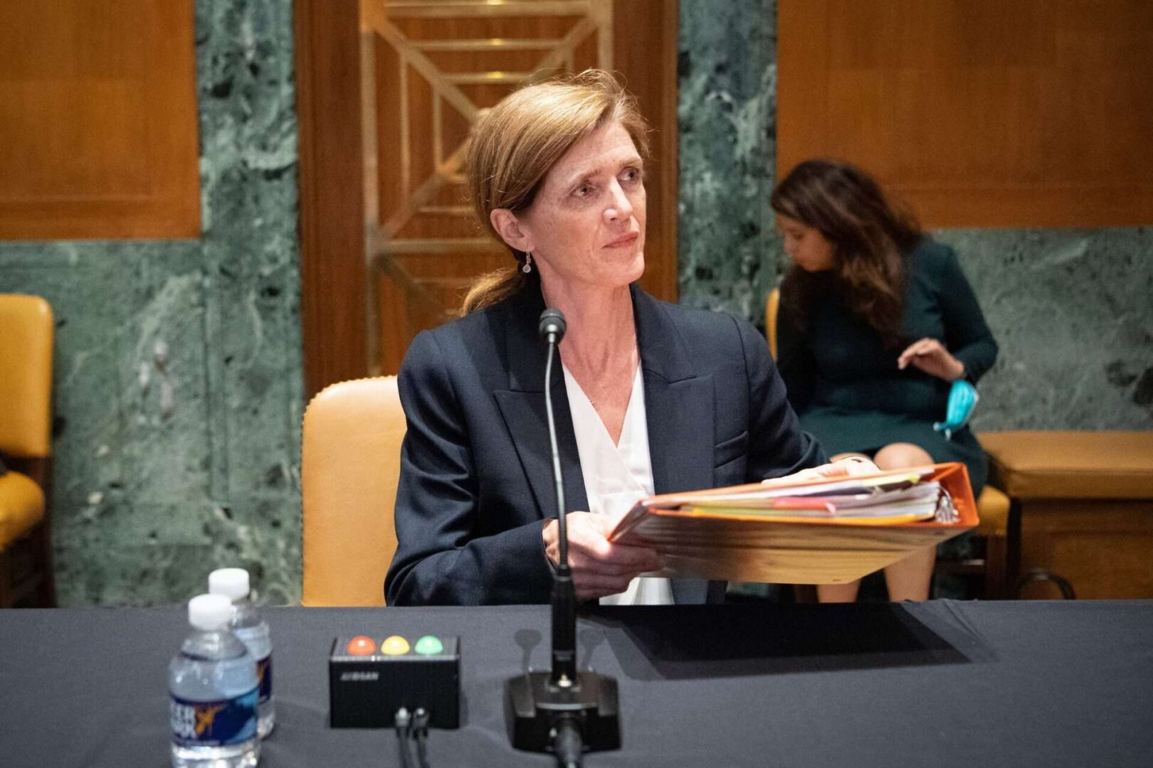 Samantha Power, currently head of the U.S. Agency for International Development Administrator, has long advocated for the United States to deal with genocide; she is a key figure in the documentary "The Corridors of Power."